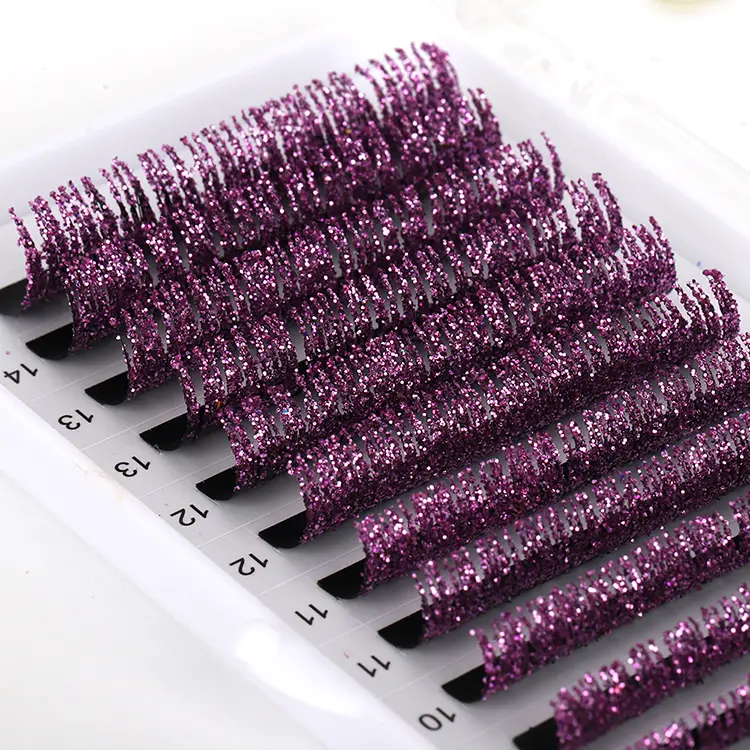 Zergatik Probatu Purple Glitter Lashes Extension?